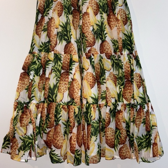 Brooks Brothers Pineapple Print Cotton Midi Dress Size 6 NEW - Picture 11 of 12